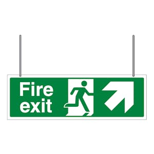 Double Sided Fire Exit Arrow Up Left/Right