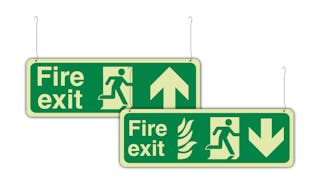 Photoluminescent Fire Exit Hanging Signs