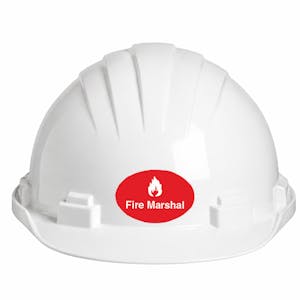 Fire Marshal Hard Hat Stickers - Oval - Sheet of 18