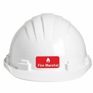 Fire Marshal Hard Hat Stickers - Rectangular - Sheet of 24