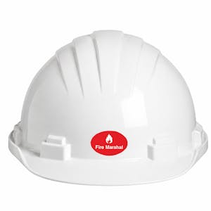 Fire Marshal Hard Hat Stickers - Oval - Sheet of 25