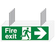 5-Pack Double Sided Hanging Fire Exit Arrow Left/Right