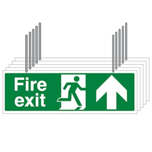 5-Pack Double Sided Hanging Fire Exit Arrow Up