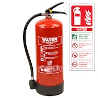 CTX Water Fire Extinguisher - 6Ltr - Rating 13A - With a FREE Sign!