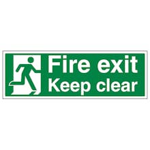 Fire Exit Keep Clear with running man