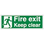 Fire Exit Keep Clear with running man