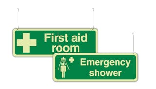 Photoluminescent First Aid & Emergency Equipment Hanging Signs