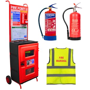 Mobile Fire Safety Station - Foam and Powder Fire Extinguishers