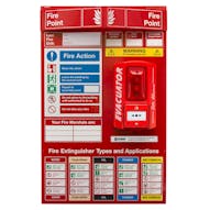 Fire Point Board - Break Glass Alarm & 5 Point Fire Action Notice