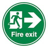 Fire Exit Arrow Right - Temporary Floor Sticker