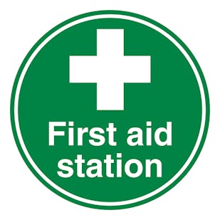 First Aid Station - Temporary Floor Sticker