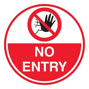 No Entry - Temporary Floor Sticker