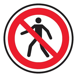 No Pedestrian Access Symbol - Temporary Floor Sticker