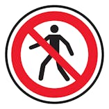 No Pedestrian Access Symbol - Temporary Floor Sticker