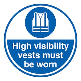 High Visibility Vests Must Be Worn - Temporary Floor Sticker