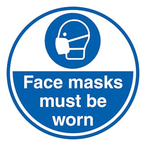 Face Masks Must Be Worn - Temporary Floor Sticker