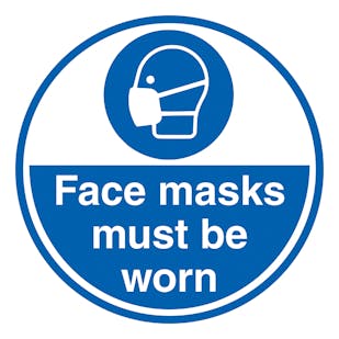 Face Masks Must Be Worn - Temporary Floor Sticker