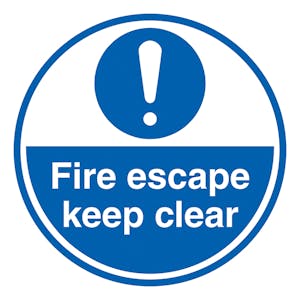 Fire Escape - Keep Clear - Temporary Floor Sticker