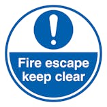 Fire Escape - Keep Clear - Temporary Floor Sticker