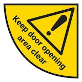 Keep Door Opening Area Clear - Temporary Floor Sticker