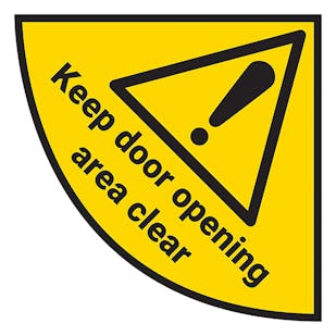 Keep Door Opening Area Clear - Temporary Floor Sticker