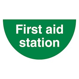 First Aid Station Semi Circle - Temporary Floor Sticker