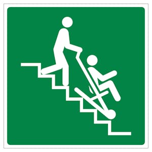 Emergency Evacuation Chair - Anti-Slip Floor Sign