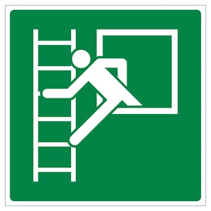 Emergency Window Escape Ladder - Anti-Slip Floor Sign