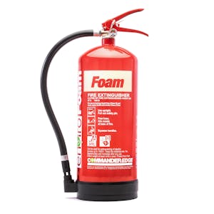 CommanderEDGE enviroFoam Fluorine Free Foam Fire Extinguisher - 6Ltr - Rating 27A 144B - With a FREE Sign!