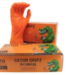 Tough Glove Gator Gripz Orange Long Cuff Nitrile Gloves
