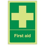 Glow In The Dark First Aid Signs