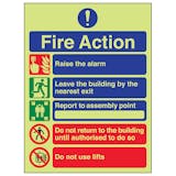 Glow In The Dark Fire Action Signs