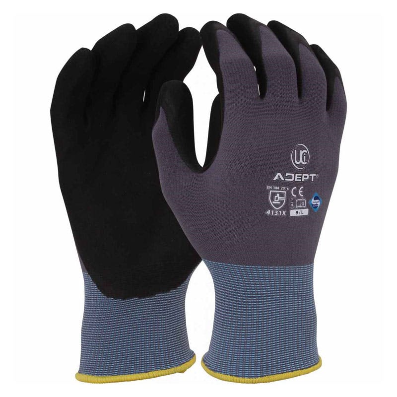 UCI ADEPT® NFT® Anti-Viral Nitrile Palm Coated Gloves | Infection ...