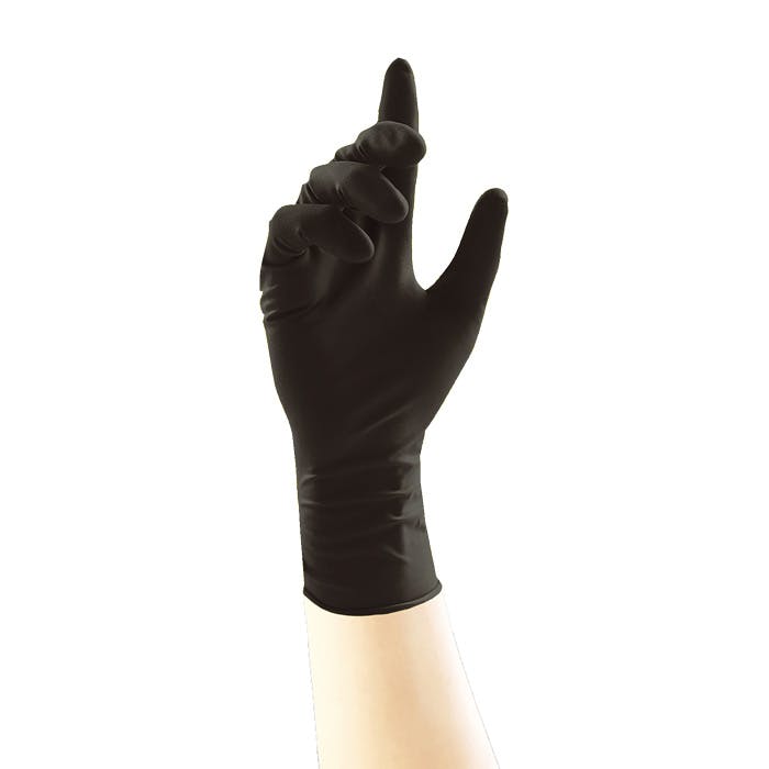 Unigloves Select Black Latex Extended Cuff Latex Gloves MediSupplies
