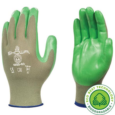 Showa 4552 Biodegradable Nitrile Gripper Gloves
