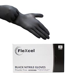 FleXcel Powder Free Black Nitrile Gloves