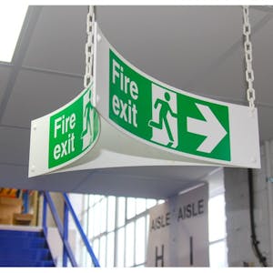 Triangular Hanging Fire Exit Signs