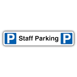 Staff Parking - Dual Symbol Mandatory Blue Parking - Kerb Sign