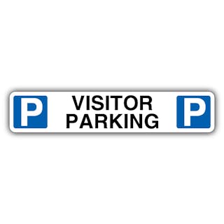 Visitor Parking - Dual Symbol Mandatory Blue Parking - Kerb Sign