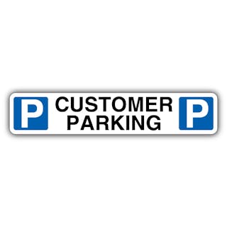 Customer Parking - Dual Symbol Mandatory Blue Parking - Kerb Sign