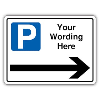 Custom - Mandatory Blue Parking - Arrow Right - Landscape