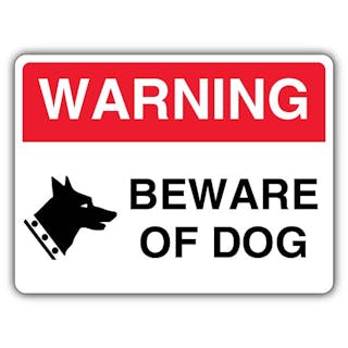 Warning Beware Of Dog - Landscape