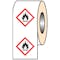 Highly Flammable Vinyl Labels On A Roll