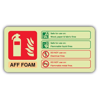 Photoluminescent AFF Foam Fire Extinguisher - Landscape