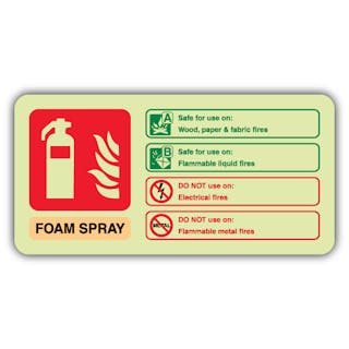 Photoluminescent Foam Spray Fire Extinguisher - Landscape