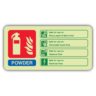 Photoluminescent Powder Fire Extinguisher - Landscape