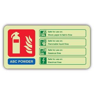 Photoluminescent ABC Powder Fire Extinguisher - Landscape