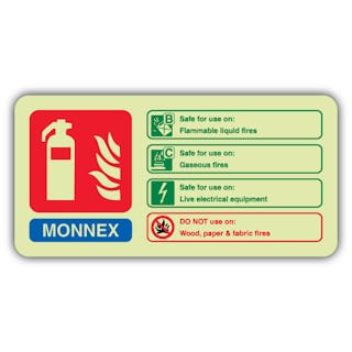 Photoluminescent MONNEX Fire Extinguisher - Landscape