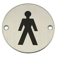 Male Toilet Symbol - Stainless Steel