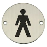 Male Toilet Symbol - Stainless Steel